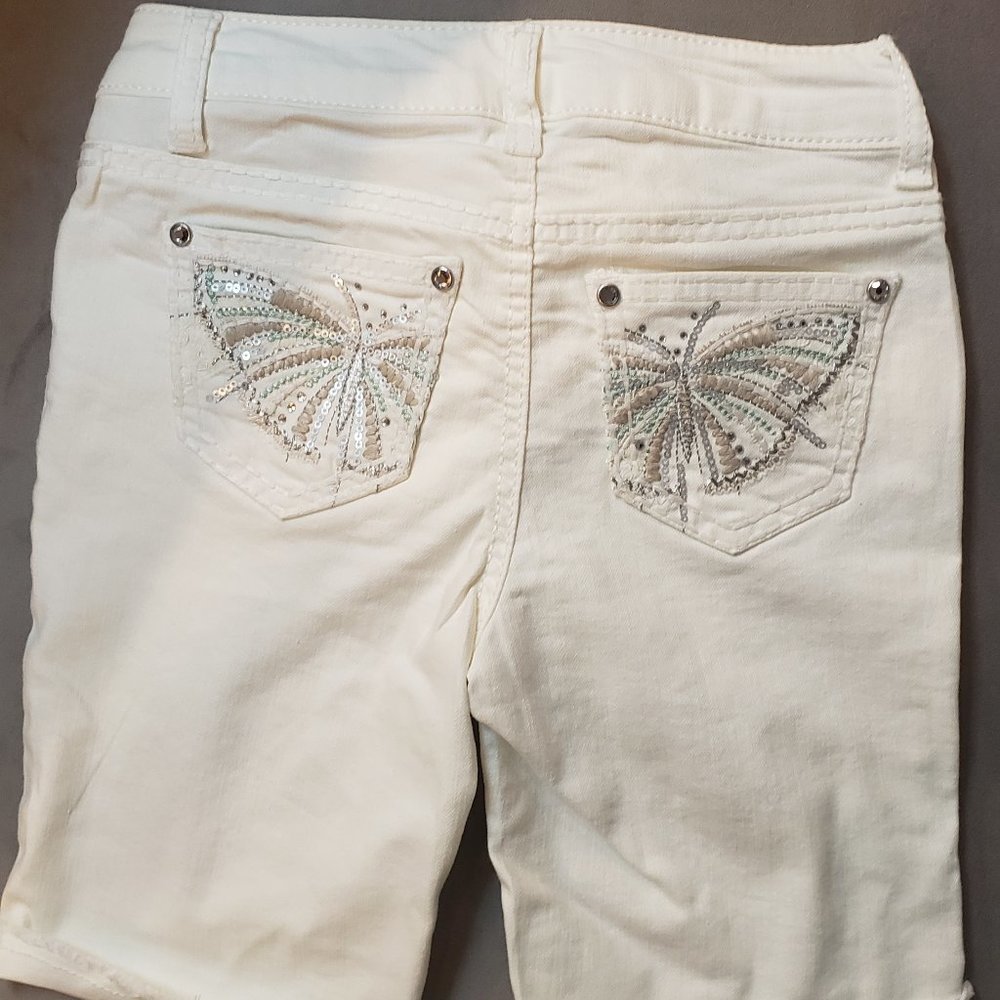 Arizona Jean Co Girls White Bermuda Short  Size 10